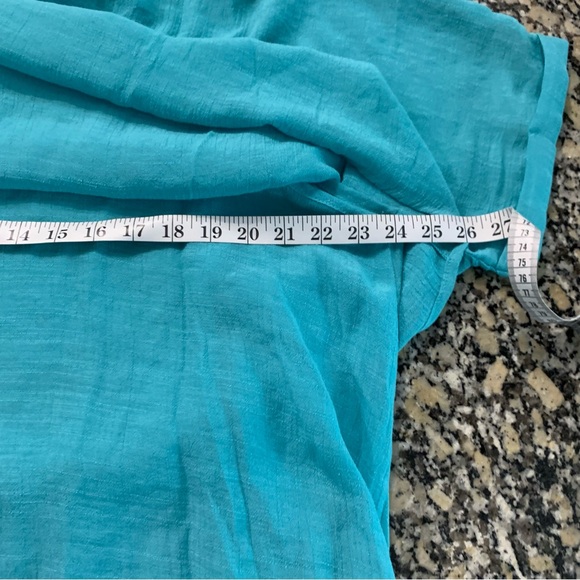 Umgee Top Layered Short Sleeve size XL Lightweight Teal Oversized Casual - Picture 10 of 13